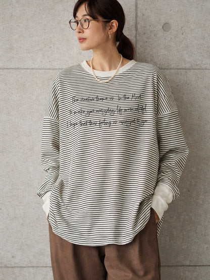 ロングスリーブ・ボーダーTシャツ by アトリエ彩飾案