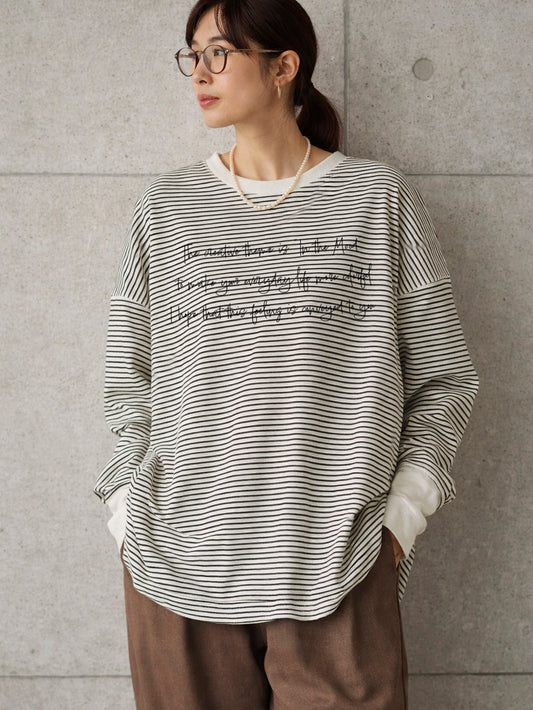 ロングスリーブ・ボーダーTシャツ by アトリエ彩飾案