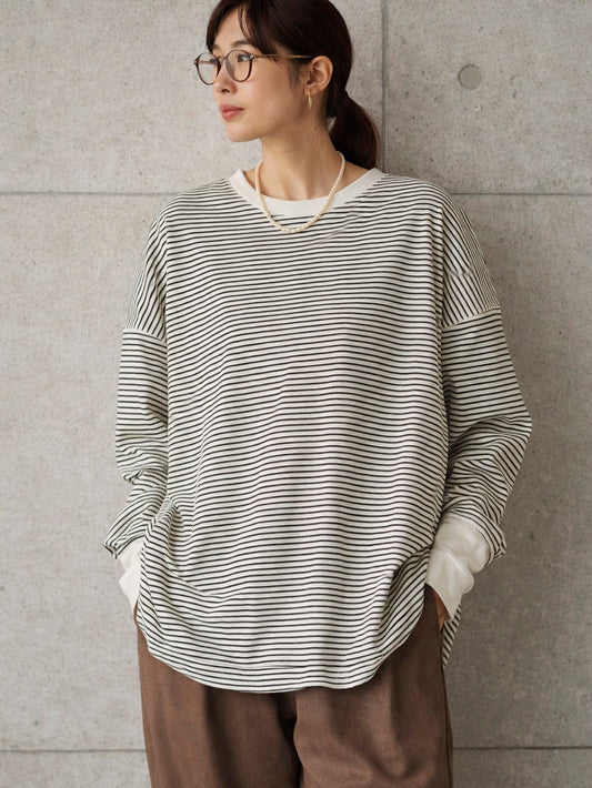 ロングスリーブ・ボーダーTシャツ by FabColle