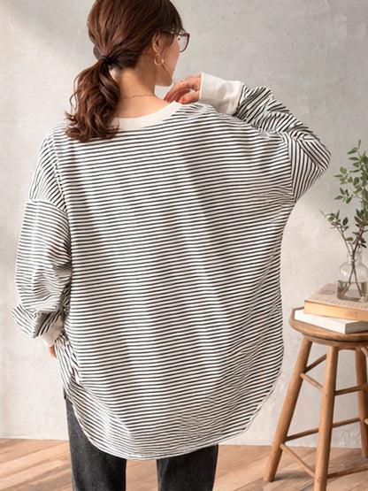 ロングスリーブ・ボーダーTシャツ by アトリエ彩飾案