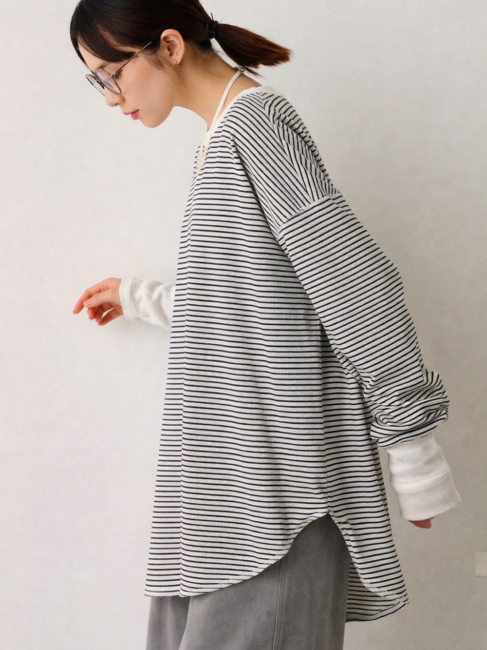 ロングスリーブ・ボーダーTシャツ by アトリエ彩飾案