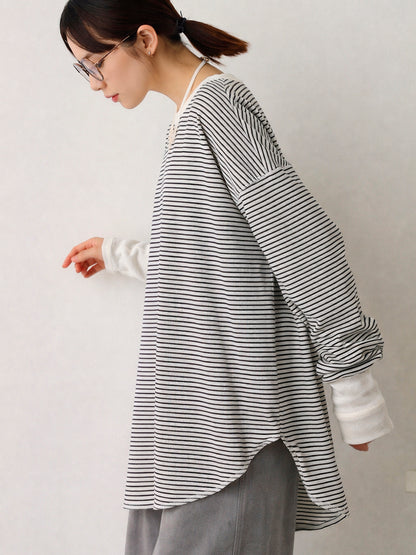 ロングスリーブ・ボーダーTシャツ by アトリエ彩飾案